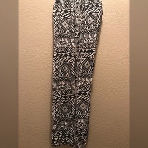 black and white pants